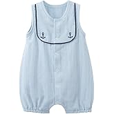 pureborn Baby Boys Girls Nautical Romper One-Piece Beach Outfit Summer Clothes 0-24 Months