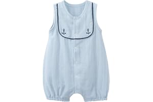 pureborn Baby Boys Girls Nautical Romper One-Piece Beach Outfit Summer Clothes 0-24 Months
