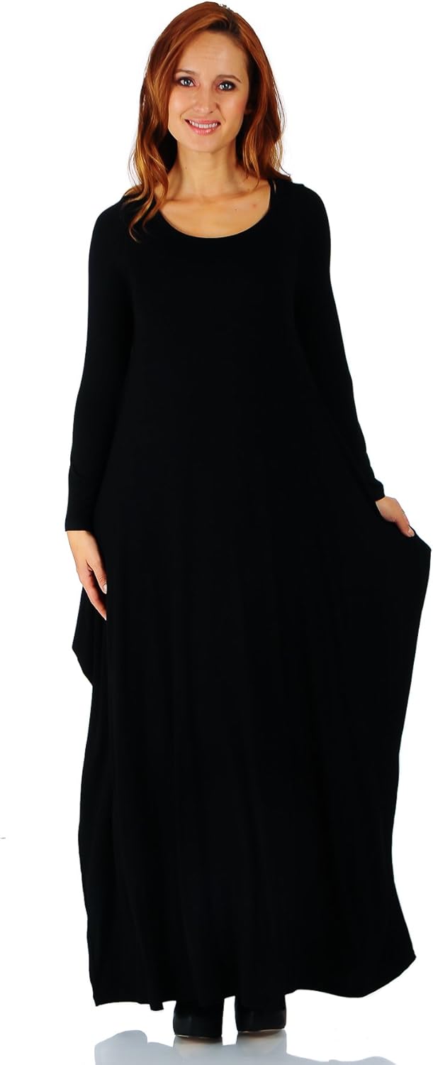 long sleeve rayon maxi dress