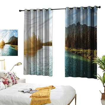 Amazon Com Lightly Fabric Shower Curtain Liner River Banff