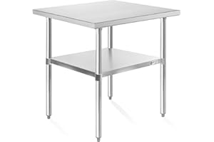 KUTLER Stainless Steel Table 24 x 30 Inches, NSF Heavy Duty Commercial Kitchen Prep and Work Table with Undershelf for Restaurant, Hotel, Home