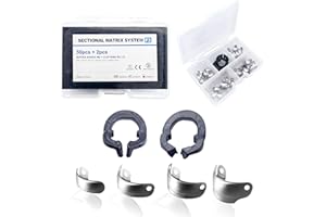 HUALNYK Dental Sectional Matrix System, Dental Sectional Matrix Resin Clip Clamping Ring Black, M4 Sectional Contoured Metal Matrices Bands for Tooth Repair