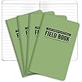 Elan Publishing Company The Indestructible, Waterproof, Tearproof, Weatherproof Field Notebook - 3.5"x5.5" - Green - Lined Memo Book - Pack of 4