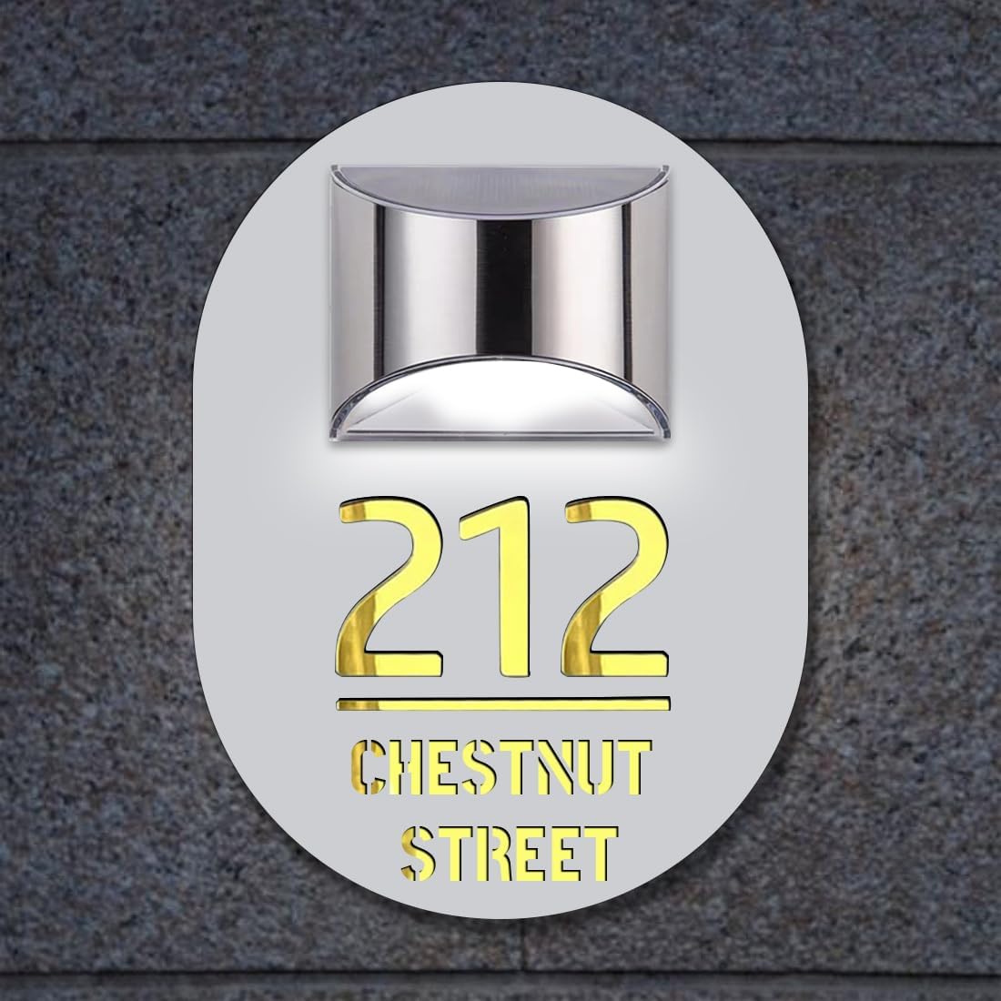 Plaques & Wall Art - Personalized Solar Modern Door Plaque,Address Plaque Lighted with LED Custom Address Plaque, LED illuminated Acrylic Sign,Housewarming Gift (Address Signs363-4)