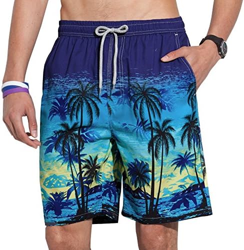 ALiberSoul Men's New Style Coconut Tree Print Boardshorts (US M)