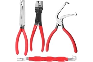 VUAOHIY Electrical Disconnect Pliers, Electrical Connector Separator Tool, Automotive Electrical Connector Pliers and Line Clip Remover Tools for Cars, Trucks Repair with Rapid Disconnector (4 Pcs Set)