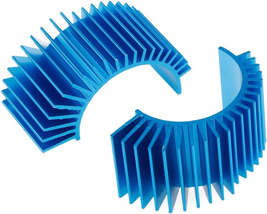 Aluminum Motor Heatsink Cooling Fins RC 540 550 Size Brushed Brushless Electric Engine Accessories Parts, Pack of 2 (Blue)