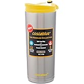 costablue Travel Coffee Mug - 16 Oz. Stainless Steel Insulated Coffee Mug, Leak Proof Tumbler w/Dishwasher Safe Lid, Double Wall Travel Coffee Cup, Reusable Insulated Tumbler for Hot & Cold Beverages…