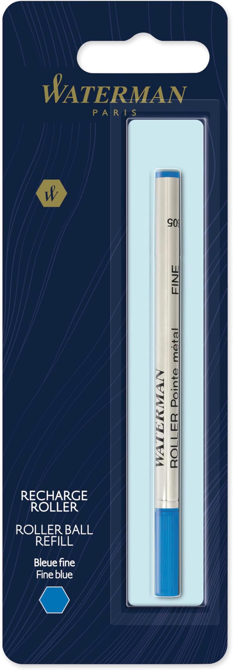 Waterman Rollerball Pen Refill Fine Point Blue Ink 1 Count