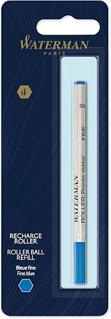 Waterman Rollerball Pen Refill Fine Point Blue Ink 1 Count