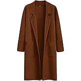 LILLUSORY Women's Long Dressy Cardigan Sweaters Fall Oversized Cozy Jacket Outfits 2025 Date Night Winter Trench Coats