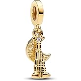 Doyafer 925 Sterling Silver Charms Iron Cool Man Golden Bear Cute Mouse Beads For Women Bracelets Necklace Gifts for Family and Friends 3 Piece/Package