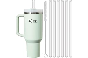 FXTBE Straws for Stanley Cup, Straw for Stanley Cup 40 OZ, Replacement Straw for Stanley 40oz Tumbler, Tritan Straws with Straw Cleaner, 6Pack