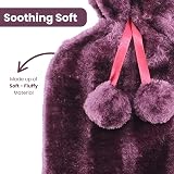 VIROSA Luxury Hot Water Bottle 2 Litre with Faux Fur Cover Violet view 3