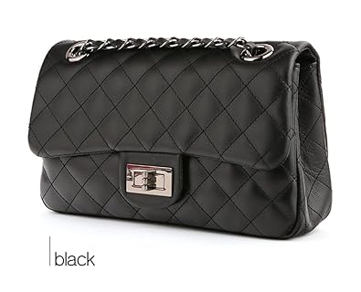 Amazon シャネル風チェーンバック本革lサイズ ハンドバッグ Chanel風