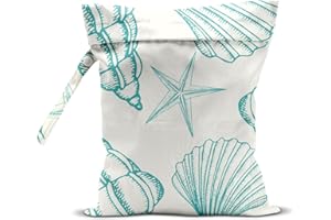 AASRR Wet Dry Bag, Wet Bag for Swimsuit, Travel, Beach, Pool, Diapers, Dirty Yoga Gym Clothes, Makeup Bag, Summer Shell Vacation Essentials