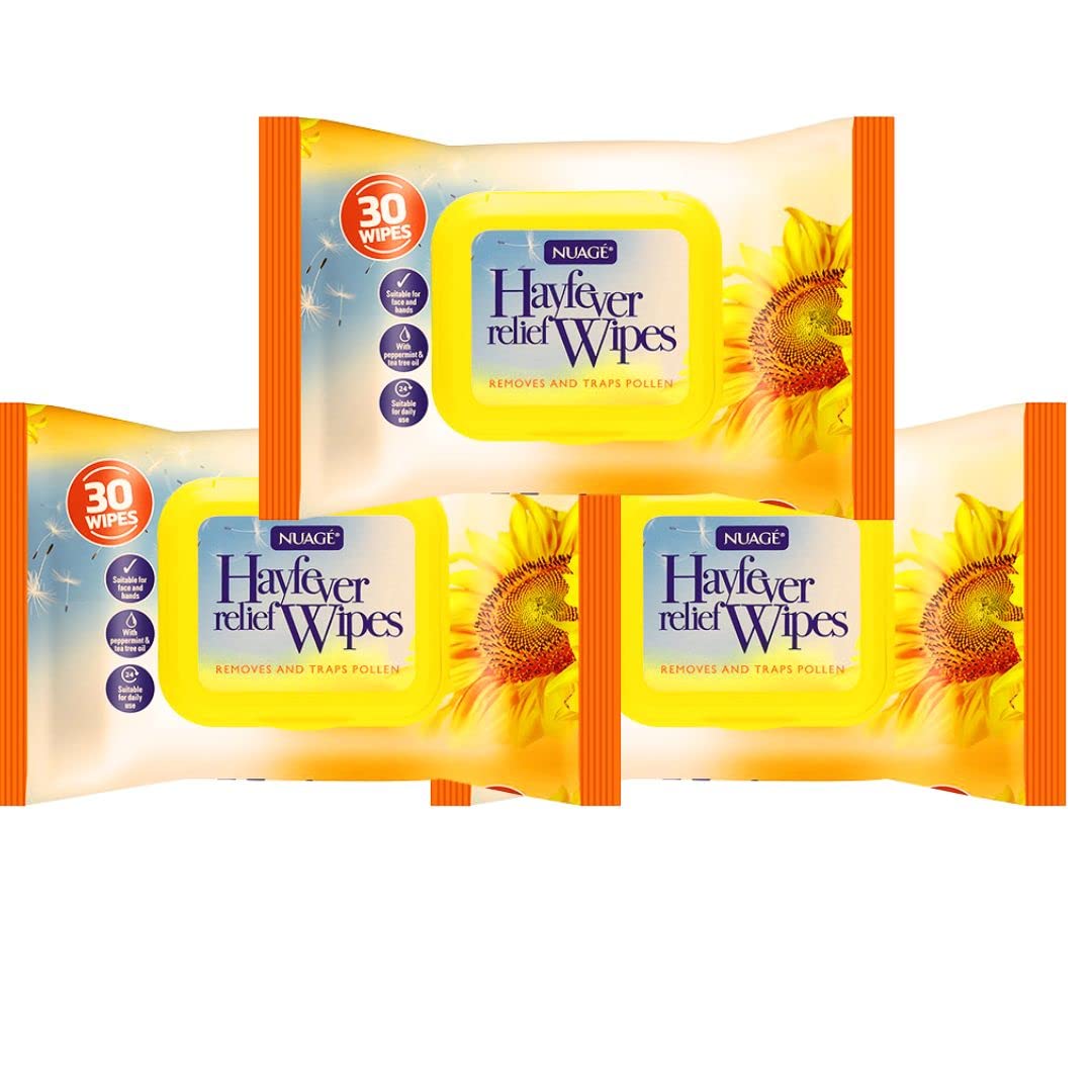 Hayfever Allergy Relief - Nuage Wipes Remove and Trap Pollen (3x30 Wipes)
