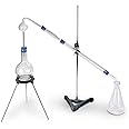 American Educational 7-400-2 Distilling Apparatus, Includes Liebig Condenser, Kjeldahl Bulb, Flasks, and Supports