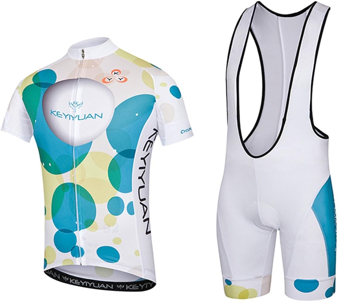 Uriah Men's Bicycle Jersey Bib Shorts Sets Short Sleeve with Back Zippered Bag: Clothing