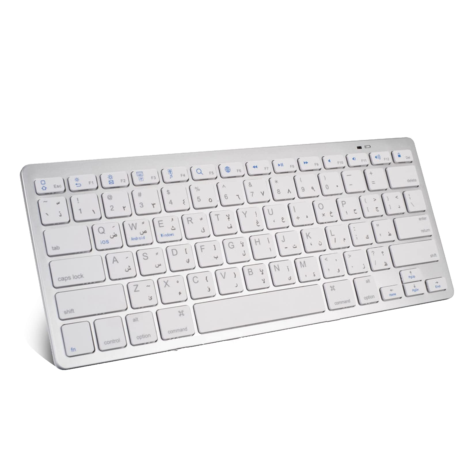 Yunseity Portable Wireless Bluetooth Keyboard, Mini 78 Key Compact Tablet Keyboard, for Mac, Android, Arabic/Spanish/French/Korean/Russian/Thai Keyboard(Arabic)