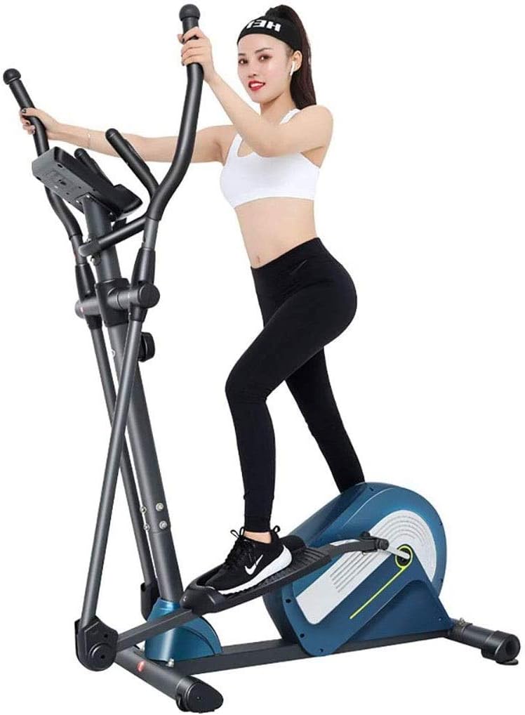 ZAIHW Elliptical Machine, Portable Magnetic Elliptical Trainer Cardio Fitness Workout Machine Smooth Quiet Driven with Digital Monitor Display, for Home Office Gym