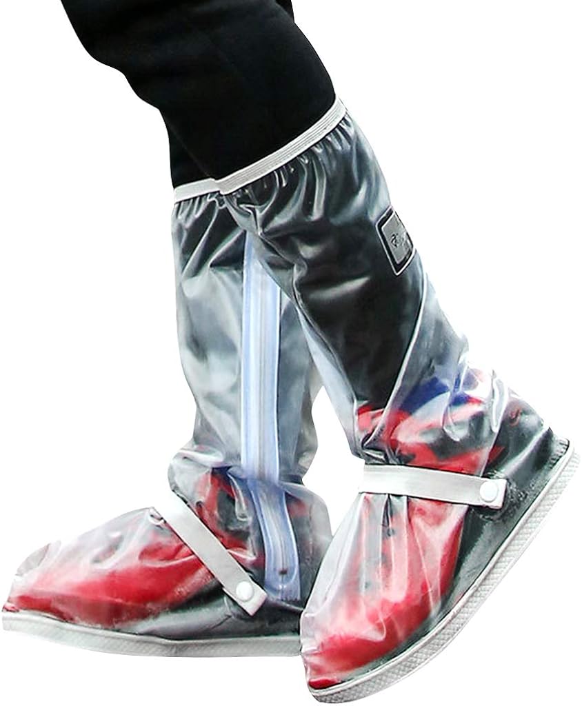QWORK Schuhüberzieher Wasserdicht Größe L - Überschuhe Aus PVC Wiederverwendbar