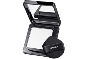 CARSLAN Waterproof Face Pressed Powder Compact, 24H Longlasting Oil Control Pressed Setting Powder Talc-Free Makeup, Shine Free, Poreless, Smooth, 01 Translucent for dry&com skin (0.28Oz)