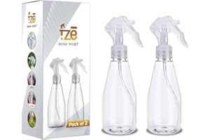 FZE Spray Bottles With Ultra Fine Mist Pack of 2 | 6.76 Oz/200ml | Plant Mister | Small Spray Bottle for Hair | Plants | Cleaning | Gardening | Essential Oil Mist Spray [ Mini Mist]