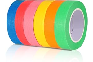 Masking Tape 6 Roll Painters Tape 255ft x 0.6 Inch Green Tape Painter Tape Colorful Craft Tape Coloured Tape Painting Tape fo