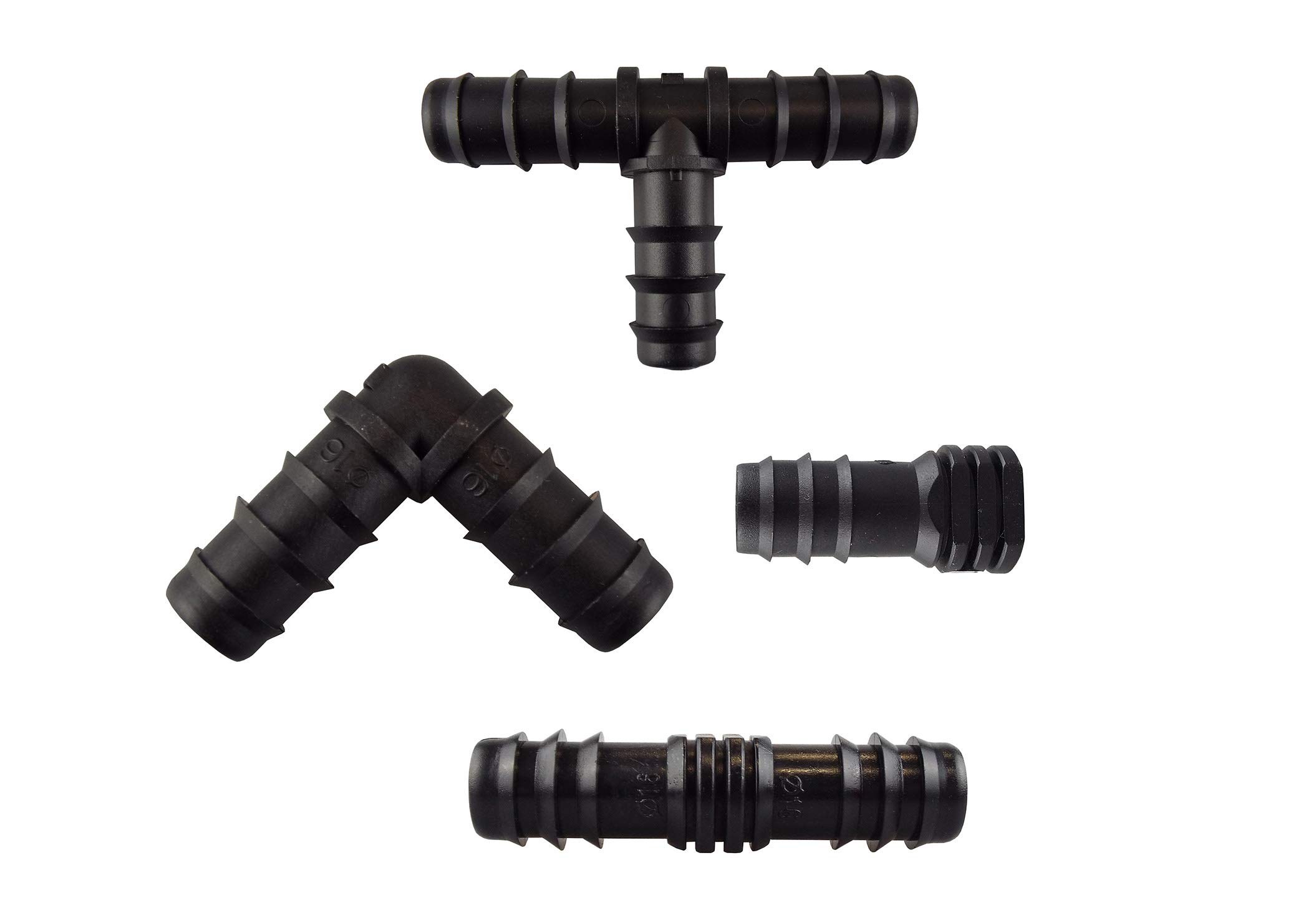 garden automatic irrigation/patio watering pack of 25 mixed fittings for 13/16mm ldpe water supply pipe plugs,tee,elbow & joiners