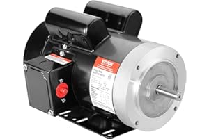 VEVOR 2HP Electric Motor 1725 RPM, AC 115V/230V, 56C Frame, Air Compressor Motor Single Phase, 5/8" Keyed Shaft, CW/CCW Rotation for Agricultural Machinery and General Equipment