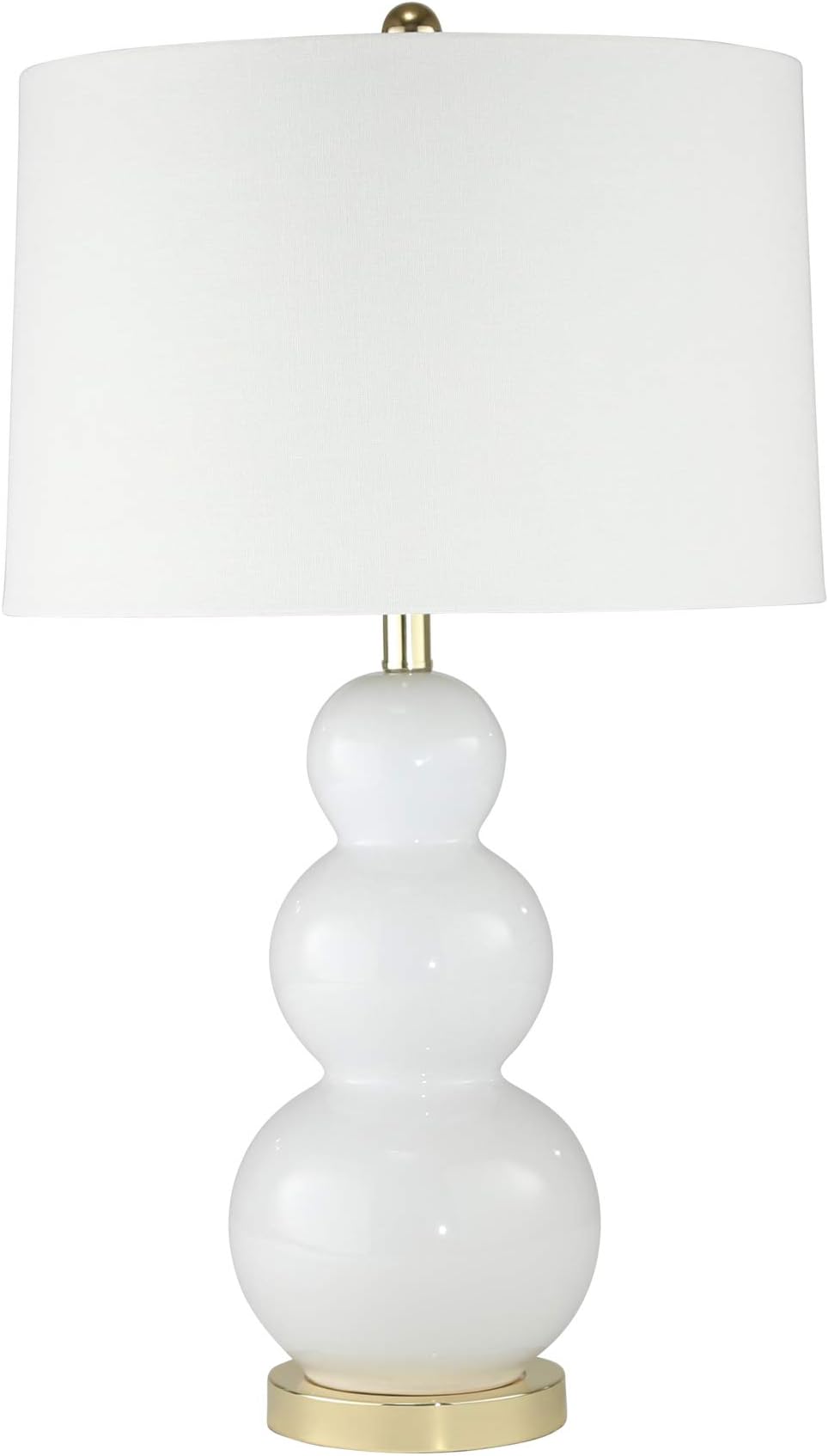 Sagebrook Home 50155-04 Glass Triple Ball Table USB Port, White, 34" Lamps