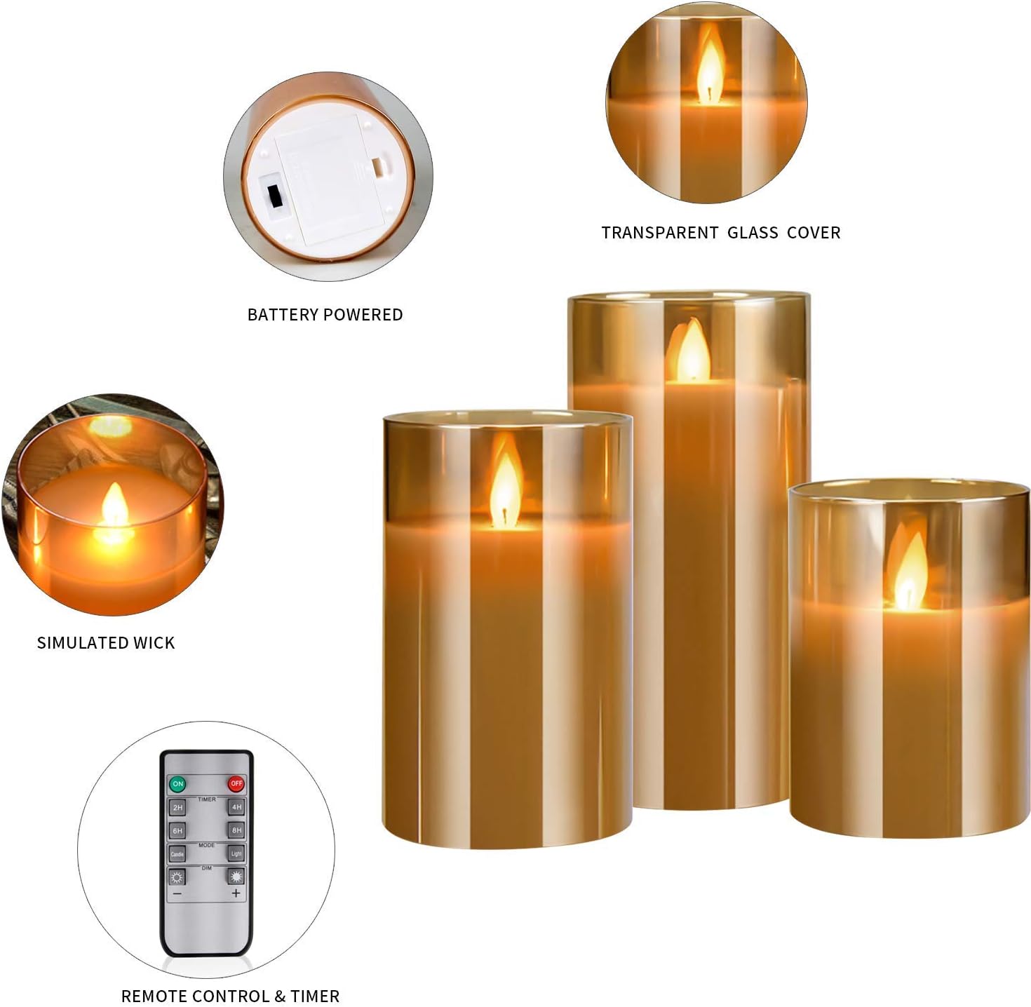 YMing LED Flameless Battery Operated Electric Candles - Image 4