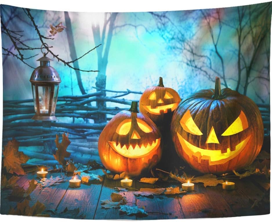 OZMI Wall Hanging Tapestry, Tapestry Wall Hanging, Harvest Tapestry Wall Hanging Haunted Woods with Grave and Pumpkins Wall Blanket for Bedroom, Living Room, Dorm, Home Decoration (59.1" x 82.7")