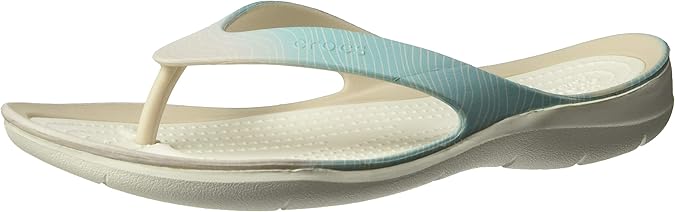 Amazon.com | Crocs Women's Swiftwater Flip Flop, pool ombre/white, 8 M US | Flip-Flops
