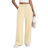 LOMON Womens Wide Leg Sweatpants Drawstring Elastic Waist Pants Baggy Sweat Pants Teen Girl Joggers Pant with Pockets