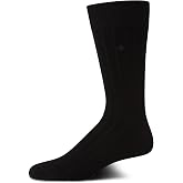 Cole Haan Mens 1 Pack Breathable Stretch Dress Crew Socks | Lightweight Everyday Knit With a Ribbed Cuff and Reinforced Heel, Refined Comfort for Business, the Office and Occasions