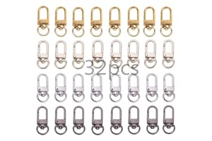 WEISHENG 32 Pieces Metal Lobster Claw Clasps Swivel LanyardsTrigger Snap Hooks Strap for Keychain, Key Rings,DIY Jewelry Making Bracelet Necklace Findings(4 Colors)