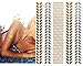 10 Sheets Premium Metallic Tattoos 100 Shimmer Designs Body Temporary Flash Metallic Fake Jewelry Tattoos Necklaces Bracelets Feathers Wrist Bands Infinity Love Turquoise Sticker. (Black)