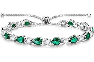 FANCIME Shine of Tears Birthstone Tennis bolo Bracelets Sterling Silver Tennis Bracelets Charm Fine Jewelry Birthday Gifts for Women Mom