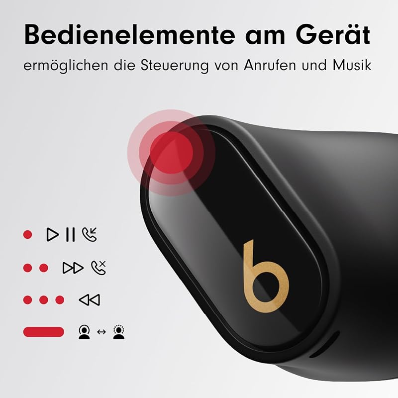 Studio Buds + | Komplett kabellose Noise Cancelling In-Ear Kopfhörer, verbesserte Apple & Android Kompatibilität, eingebautes Mikrofon, Schweiß-beständige Bluetooth - Schwarz/Gold