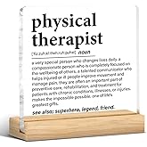 Physical Therapy Gifts, Physical Therapist Gift for Women Men, Funny Appreciation Gifts for Therapists Clear Acrylic Desk Decor Decorative Sign for Home Office, 4 x 4 Inches