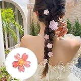 LizCeyMD 15 Pcs Mini Cherry Blossom Flower Hair Claw Clips Women Girls Petal view 6