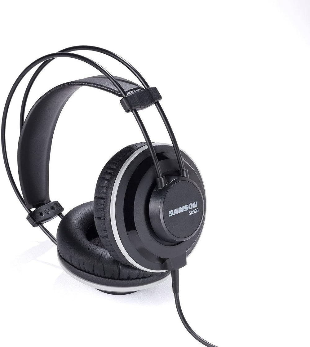 Samson SR990 Over-Ear Studio Headphones with 50mm Drivers and Adapter