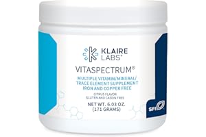 Klaire Labs VitaSpectrum Powder for Kids - Daily Children's Multivitamin/Mineral with 23 Essential Nutrients - Citrus Flavor - No Copper, Iron, Gluten or Casein (30 Servings, 171 Grams)