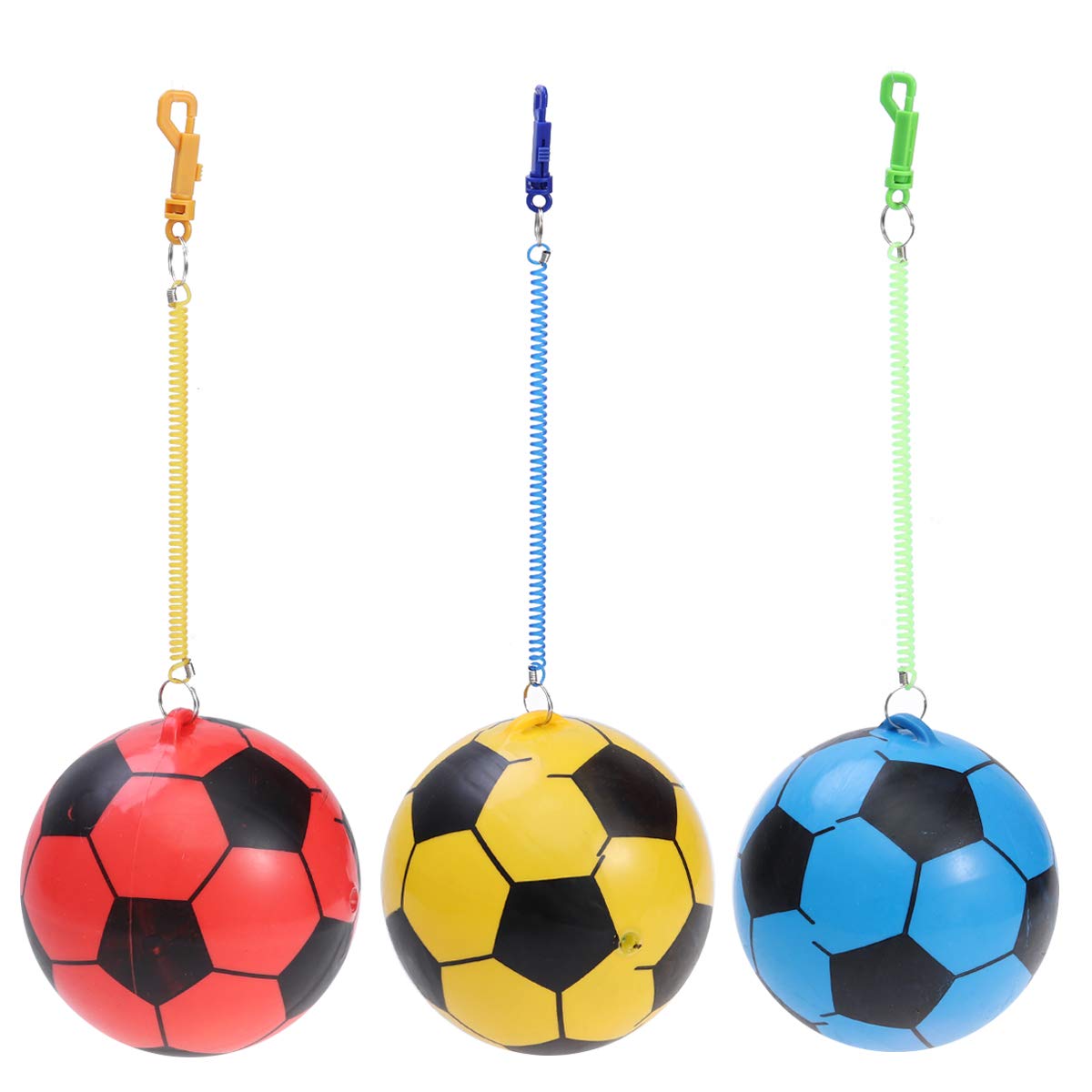 STOBOK 3個 フットボールバウンシーボール チェーン付き 幼児と子供のトレーニング用 (ランダムカラー) 25cm   B07PBGKZQ6