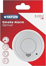 Status 9V Photoelectric Smoke Alarm Battery Operated with 9V Battery Included