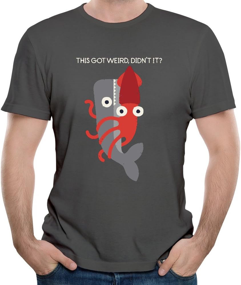 Byron J Funny Whale and Octopus Hug Together Fashion T-Shirt for Men's