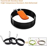 Cozii 2 Pack Egg Ring Molds Stainless Steel with Anti-Scald Handle view 3