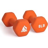 LIONSCOOL Set of 2 Neoprene Coated Dumbbell Hand Weights, Anti-Slip and Anti-Roll Hex Dumbbells in Pair for Strength Training, Resistance Training